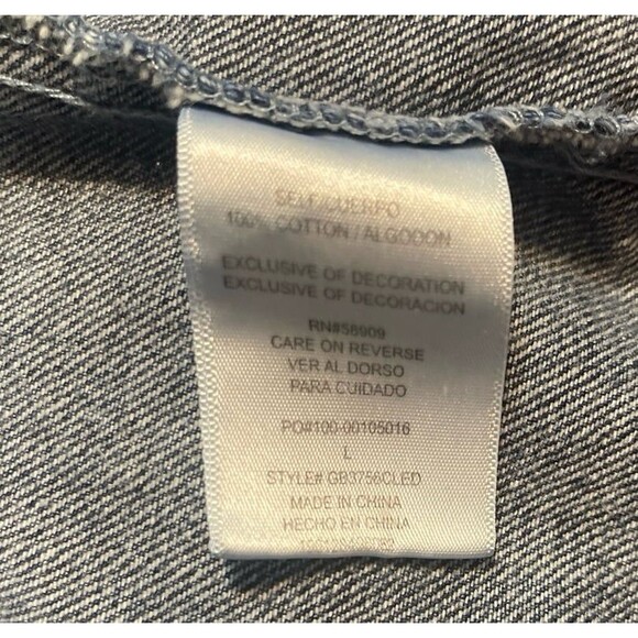 Gianni Bini GB Oversized Distressed Jean Jacket Size L - Picture 6 of 7